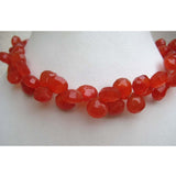 8-9 mm Carnelian Faceted Hearts For Jewelry, Carnelian Heart Briolettes, Juicy