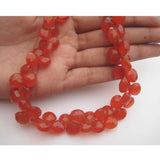 8-9 mm Carnelian Faceted Hearts For Jewelry, Carnelian Heart Briolettes, Juicy