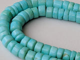 6mm Blue Opal Beads, Blue Opal Plain Smooth Tyre Beads, Blue Opal Spacer Beads