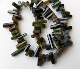 5-12mm Rare Green Tourmaline Faceted Pipe Bead Natural Green Tourmaline Designer