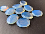 16x20mm Fire Opalite Oval Table Cut Flat Back Cabochons, Opalite Oval Cabochons