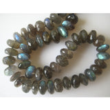 9mm Labradorite Faceted Rondelle Beads, Blue Fire Gem Stone, Labradorite Faceted