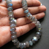 9mm Labradorite Faceted Rondelle Beads, Blue Fire Gem Stone, Labradorite Faceted