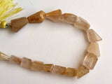 12-18 mm Rutilated Gold Quartz Step Cut Tumbles, Natural Gold Rutile Faceted