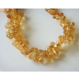 3x4 mm-5x7 mm Citrine Faceted Tear Drop Beads, Citrine Drop Briolettes, Citrine