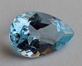 10x14.9mm Blue Topaz Pear Cut Stone, Natural Topaz Ring Size - PNT24