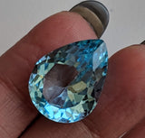 14.9x19.5mm Blue Topaz Pear Cut Stone, Natural Blue Topaz Full Pear Cut Stone