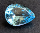 10x14.6mm Blue Topaz Pear Cut Stone Natural Blue Topaz Ring Size - PNT20