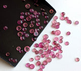 2-3mm Pink Tourmaline Plain Round Cabochons, Pink Tourmaline Flat Back Cabochons