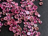 2-3mm Pink Tourmaline Plain Round Cabochons, Pink Tourmaline Flat Back Cabochons