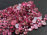 2-3mm Pink Tourmaline Plain Round Cabochons, Pink Tourmaline Flat Back Cabochons