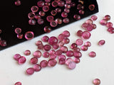 2-3mm Pink Tourmaline Plain Round Cabochons, Pink Tourmaline Flat Back Cabochons