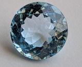 14.1mm Blue Topaz Round Cut Stone, Natural Blue Topaz Brilliant Cut Stone