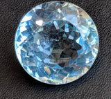 14mm Blue Topaz Round Cut Stone, Natural Blue Topaz Brilliant Cut Stone