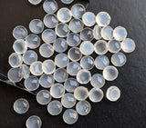 8.5mm White Chalcedony Rose Cut Round Cabochon, Natural White Rose Cut Flat Back