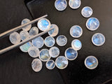 6-7mm Rainbow Moonstone Round Cut Stones, Natural Loose Rainbow Moonstone