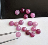 5mm Pink Sapphire Rose Cut Round Cabochon, Natural Pink Sapphire Flat Back
