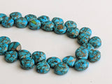 8.5 mm Mojave Blue Copper Turquoise Plain Heart Beads, Copper Turquoise Fancy