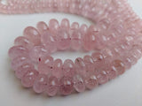 5.5-13mm Morganite Plain Rondelle Bead, Natural Morganite For Jewelry, Morganite