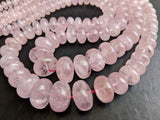 5.5-13mm Morganite Plain Rondelle Bead, Natural Morganite For Jewelry, Morganite