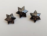 3 Pc Set Smoky Brown Quartz Fancy Star Hand Carved Cut Stones, Filigree Finding