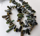 5-12mm Rare Green Tourmaline Faceted Pipe Bead Natural Green Tourmaline Designer