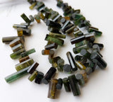 5-12mm Rare Green Tourmaline Faceted Pipe Bead Natural Green Tourmaline Designer