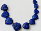 7.5-14 mm Lapis Lazuli Hand Carved Leaf Heart Beads, 12Pcs Natural Lapis Lazuli