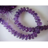 5.5-10mm Approx Amethyst Faceted Rondelles, Amethyst Micro Faceted Rondelles