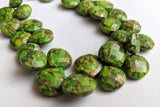 11-13 mm Mojave Green Copper Turquoise Faceted Heart Beads, Green Copper