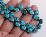 8.5 mm Mojave Blue Copper Turquoise Plain Heart Beads, Copper Turquoise Fancy