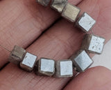 3.8-4.4mm Grey Sparkling Diamonds Box Cubes Drilled Diamond Cubes (2Pcs To 5Pcs)
