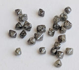 2.5-3mm Dark Grey Raw Diamond Crystal Loose Diamond Crystal 5pcs  For Jewelry