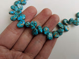 7x10mm Mojave Blue Copper Turquoise Plain Pear Bead, Copper Turquoise Fancy Pear