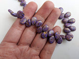 7x10 mm Mojave Purple Copper Turquoise Plain Pear Beads, Copper Turquoise Fancy