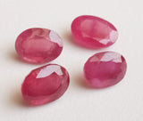 7.9x10.5mm-8.6x11.6mm Ruby Glass Filled Oval Cut Cabochons, Oval Faceted Ruby