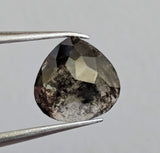 7.5mm Salt And Pepper Heart Shape Rose Cut Diamond Flat Back Fancy Diamond
