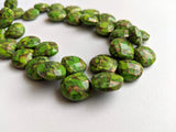 11-13 mm Mojave Green Copper Turquoise Faceted Heart Beads, Green Copper