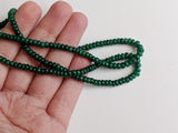 3-4mm Emerald Beryl Quartz Beads, Plain Rondelle Emerald Beryl Beads, Emerald