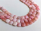 8.5mm Pink Opal Beads, Pink Opal Cushion Cut Square Beads, 24 PcsOpal Faceted