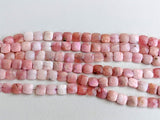 8.5mm Pink Opal Beads, Pink Opal Cushion Cut Square Beads, 24 PcsOpal Faceted