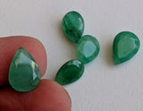 7.3x9.5mm-9x12.5mm Emerald Pear Shape Cut Stones, Emerald Pear Cut Stone