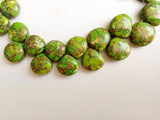 10-13 mm Mojave Green Copper Turquoise Plain Heart Beads, Green Copper Turquoise