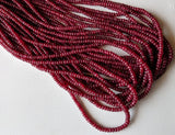 3.5mm Ruby Red Corundum Plain Beads, Red Corundum Plain Rondelle Beads, Red