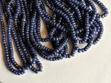 3.5mm Blue Corundum Plain Beads, Blue Corundum Plain Rondelle Beads, Sapphire