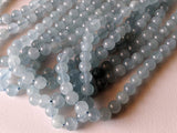 6-6.5mm Aquamarine Plain Round Beads, Natural Plain Round Balls, Aquamarine