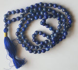 6.5mm Lapis Lazuli Gemstone Prayer Beads, 108 Mala Beads, Yoga Beads, Meditation