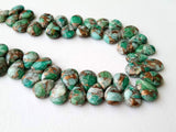 8x12 mm Mojave Amazonite Copper Turquoise Plain Pear Beads, Copper Turquoise