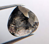 7.5mm Salt And Pepper Heart Shape Rose Cut Diamond Flat Back Fancy Diamond