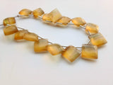 17-18 mm Yellow Fluorite Faceted Rhombus Bead, Natural Yellow Fluorite Faceted